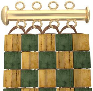 Tila block attached to multi-strand clasp